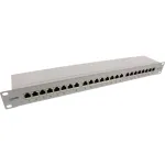 InLine Patch Panel 19 colių Cat.6A 24 prievadai 1U &scaron;viesiai pilka RAL7035