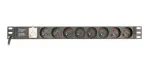 Gembird EG-PDU-014-FC14 maitinimo skirstytuvas, 8 AC lizdai, C14 įvadas, 3 m laidas, 1U aliumininis korpusas, 10 A, 3680 W