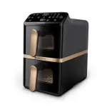 Kar&scaron;to oro gruzdintuvė Philips 4000 serijos Dual Stack Vertical Basket 10L Dviguba Laisvai pastatoma 2750 W Juoda