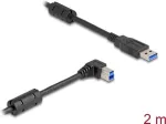 DeLOCK USB kabelis Type-A ki&scaron;tukas į Type-B ki&scaron;tuką 90&deg; kampu 2 m
