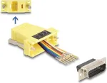 Delock 67110 D-Sub 15 kontaktų ki&scaron;tukas į RJ45 lizdą surinkimo rinkinys, geltonas
