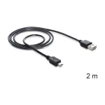 USB kabelis DeLOCK 85554 USB 2.0 2m USB A Mini-USB B juodas