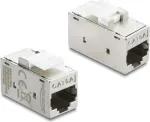 Delock 90989 Keystone jungtis RJ45&ndash;RJ45 Cat.6A, metalinė, sidabrinė/balta