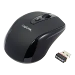 LogiLink Maus optisch Funk 2,4 GHz Mini - Maus - optisch - 3 Taste(n) - drahtlos - 2,4 GHz - kabelloser Empf&auml;nger (USB) - Schwarz (ID0031)
