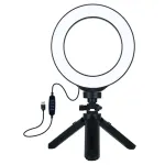 PULUZ 16 cm LED žiedinė &scaron;viesa su trikoju 12-14,5 cm, USB