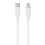 Silicone kabelis USB Type-C - Type-C, 100W (baltas, 3m)