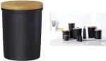 Sandėliavimo indas ritzenhoff & breker Jasper Black 1800 ml akmens masė su bambuko dangteliu