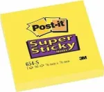 Post-It 654-S lipnūs lapeliai kvadratiniai geltoni 90 lapų (654-S6, 1 pakuotė = 12 blokelių)
