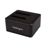 StarTech.com dviejų lizdų USB 3.0 į SATA kietojo disko dokų stotelė, USB kietojo disko dokas, i&scaron;orinė 2,5/3,5 colio SATA I/II/III SSD/HDD dokų stotelė, kar&scaron;tai keičiami kietojo disko lizdai, įkrovimas i&scaron; vir&scaron;aus
