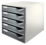 Leitz Post Set dokumentų dėžutė, 5 stalčiai, pilka, plastmasė