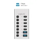 USB 3.2 Gen1 7 portų USB-A/C centras su atskirais jungikliais