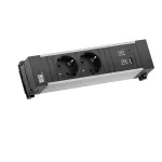 Bachmann Power Frame stalinis maitinimo modulis, 2x Schuko, USB-A, USB-C, 22W, 0.2 m, GST18, sidabrinis