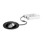 Brumberg 39353083 DAMITA LED įmontuojamų &scaron;viestuvų komplektas, apvalios formos, juodas, 6 W, 230 V, 3000 K (830), IP65, reguliuojamas fazės dimeriu, pasukamas