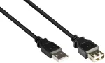GoodConnections USB 2.0 ilginimo laidas, tipo A ki&scaron;tukas į lizdą, juodas, 0,3 m