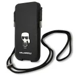 Karl Lagerfeld Saffiano Ikonik Hard Case, skirta Apple iPhone 12 Pro Max, juoda