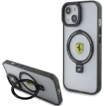 Ferrari FEHMP15SUSCAK iPhone 15 / 14 / 13 6,1 inch Black Hardcase Ring Stand 2023 Collection MagSafe