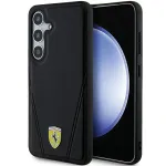 Ferrari FEHMS24MP3BAK Hot Stamp V Lines MagSafe Hard Case, Samsung Galaxy S24+, juoda