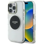 Guess IML Metal Colored Circle Classic Logo MagSafe Case, skirta iPhone 16 Pro Max (Juoda)