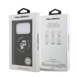 KARL LAGERFELD Silicone Karl & Choupette Ring MagSafe Case, skirta Apple iPhone 17 Pro, juoda
