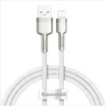 Baseus Cafule Metal USB-A to Lightning laidas 1,0 m 2,4 A baltas
