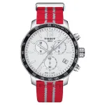 TISSOT T-Sport Chrono XL Classic Vyrų Laikrodis 42mm Sidabrinis Ciferblatas Mėlynas Tekstilinis Dirželis &Scaron;veicari&scaron;kas Kvarcinis Chronografas T09541717037