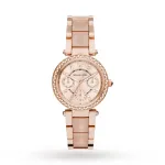 Michael Kors MK6110 Moteri&scaron;kas laikrodis su rožinio aukso nerūdijančio plieno apyranke, 33 mm