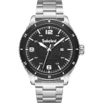 Timberland vyrų analoginis kvarcinis laikrodis TDWGH0010503, 46 mm nerūdijančio plieno korpusas, ruda odinė apyrankė, mėlynas ciferblatas