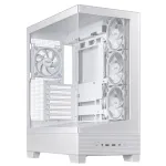 PC korpusas ASUS A31 Plus TG ARGB WHITE Midi Tower &mdash; ATX, grūdintas stiklas, ARGB, 3x120 mm + 1x120 mm ventiliatoriai, 38 cm GPU, 165 mm CPU au&scaron;intuvas