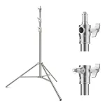 K&F Concept KF34.044 280cm aliuminio &scaron;viesos stovas su 1/4 inch-20 ir 3/8 inch-16 reversiniu sriegiu, 5 kg keliamoji galia, 3 sekcijomis, fiksavimo spaustukais, spyruokline amortizacija, juodas