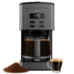 Cecotec Coffee 66 Time La&scaron;ininis kavos virimo aparatas 950W 1,5L 12 puodelių LCD laikmatis Nerūdijantis plienas