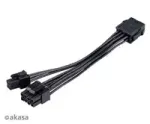 Akasa AK-CBPW22-15 EPS adapterio kabelis 8 kontaktų į 8 kontaktų EPS + 4 kontaktų ATX, 15 cm