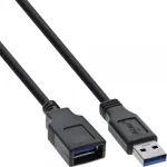 InLine 35620 USB 3.2 Gen.1 kabelis ilgintuvas, A tipo ki&scaron;tukas &ndash; A tipo lizdas, 2 m, juodas