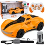 LEAN TOYS RC automobilis su gestų valdymu, &scaron;viesomis ir dūmais, oranžinis 1:16