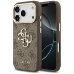 GUESS 4G Big Logo Classic telefono dėklas, skirtas iPhone 17 Pro Max / 18 Pro Max - rudas ir auksinis