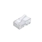 UNITEK 100 vnt. Cat.6 Pass-Through RJ45 moduliniai ki&scaron;tukai (UTP, 23-26AWG, auksuoti kontaktai)
