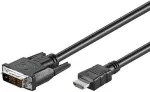 M-CAB Wentronic Goobay HDMI į DVI-D kabelis, juodas, 3 m - 19-pin HDMI male į DVI-D (18+1) male (50581)