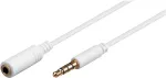 Wentronic Goobay 3,5 mm garso prailginimo kabelis, baltas, 0,5 m, TRRS 4 kontaktų, vyri&scaron;kas į moteri&scaron;ką 62359