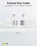 Wentronic USB 2.0 A male to female prailginimo kabelis, 5 m, baltas, 96288