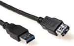 ACT SB3040 USB 2.0 prailginimo kabelis 0,5 m USB-A male į USB-A female, juodas
