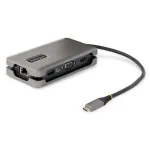 StarTech.com USB-C kelių prievadų adapteris &ndash; HDMI/VGA &ndash; 4K 60Hz &ndash; 3 prievadų USB &scaron;akotuvas &ndash; 100W Power Delivery perdavimas &ndash; GbE &ndash; kelioninis mini dokas su įkrovimu &ndash; 1ft/30cm apvyniojamas kabelis