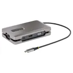 StarTech.com DKM31C3HVCPD USB-C daugiafunkcis adapteris dviem monitoriams (doko stotelė), 4K HDMI 2.0, VGA, USB-C DP Alt Mode vaizdas, 100 W PD Pass-Through, 2x USB-A 10 Gbps, GbE, MST, pilkas