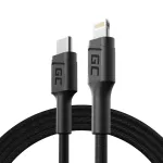 Green Cell PowerStream KABGC07 USB-C į Lightning kabelis, 1 m, PD, Apple MFi, juodas