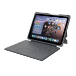 ASTAR DEQSTER Smart Rugged Touch Plus klaviatūra, skirta iPad 10,9 colio &mdash; QWERTZ voki&scaron;kas i&scaron;dėstymas, mechaniniai jungikliai, Smart Connector dokas, pilka