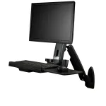 StarTech.com Sieninis Darbo Stovas - Pilnai Judantis Reguliuojamo Auk&scaron;čio Stalas su Ergonomi&scaron;ku Monitoriaus ir Klaviatūros Lentynos Ranka, Pelės ir Skenerio Laikikliais, Vienam VESA Ekranui