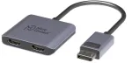 MicroConnect MC-DP-2XHDMI adapteris DisplayPort į 2x HDMI, dviguba HDMI lizdai, 4K palaikymas