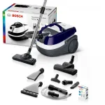 &Scaron;lapio ir sauso valymo siurblys Bosch BWD 41740 AquaWash&Clean &mdash; 1700 W, 5 L talpa, EPA filtras, teleskopinis vamzdis, 9 m spindulys, violetinė
