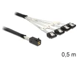 SAS kabelis DeLOCK 83392, 0,5 m, Mini SAS HD x4 SFF-8643 &rarr; 4x SATA 7p