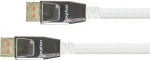 Jungiamasis DisplayPort 1.4 kabelis, 8K / UHD-2 @60Hz, visi&scaron;kai metalinis ki&scaron;tukas, auksuoti kontaktai, OFC, baltas nailoninis pynimas, 5m, PYTHON&reg; Series (GC-M0215)