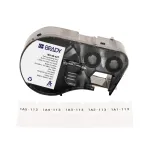 Brady M4-48-427, savaiminio laminavimo vinilo etiketė, balta/skaidri, 19,05 x 9,53(25,40) mm, nuolatinis lipnumas, kabelio skersmuo 2,70&ndash;5,10 mm (200 vnt.)