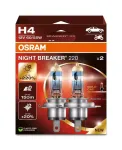 Halogeninis priekinio žibinto lemputės rinkinys Osram NIGHT BREAKER 220 H4 &mdash; dviejų lempučių pakuotė, 12V 60/55W
